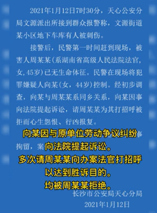 湖南省长沙市中级人民法院对被告人向慧故意杀人刑事附带民事诉讼一案