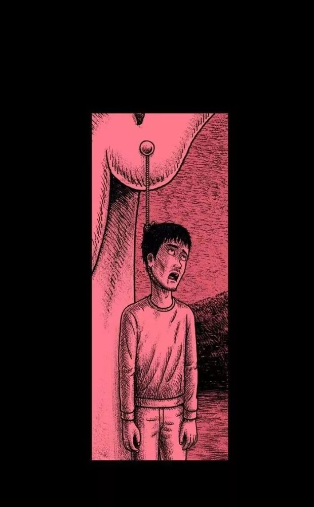 黑色放映机中诡谲异常的小漫画《上吊》,脑洞大!