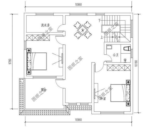 農村三層自建別墅設計圖,佔地110平米左右,歐式外觀圖紙介紹:本戶型