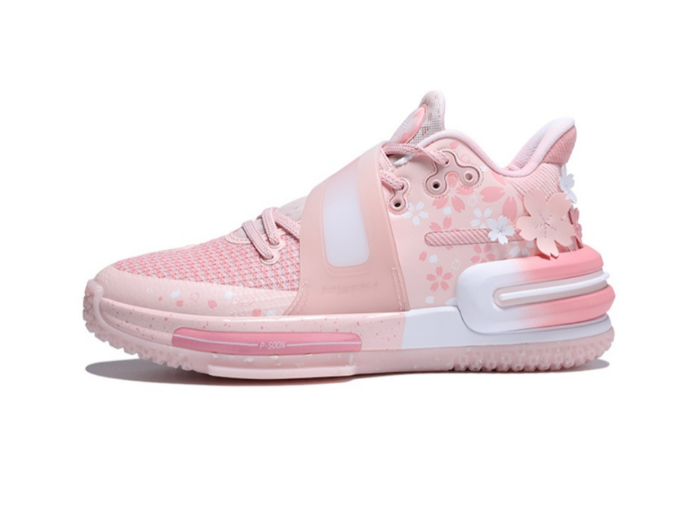 球鞋分享匹克态极闪现2代篮球鞋樱花粉配色