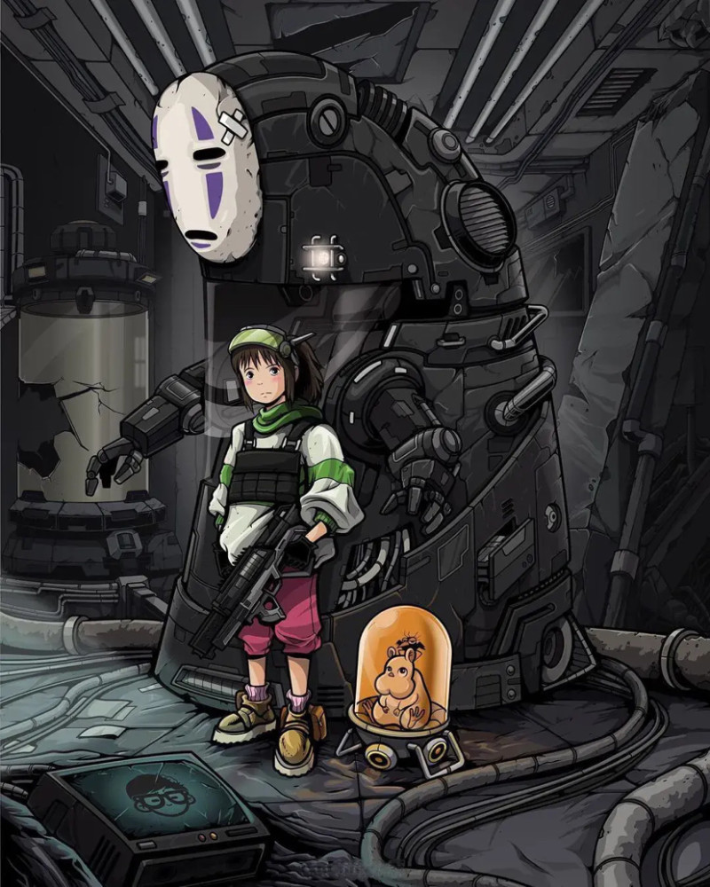 插画师系列第一千三百二十五篇kensuke韩国插画师机械龙猫