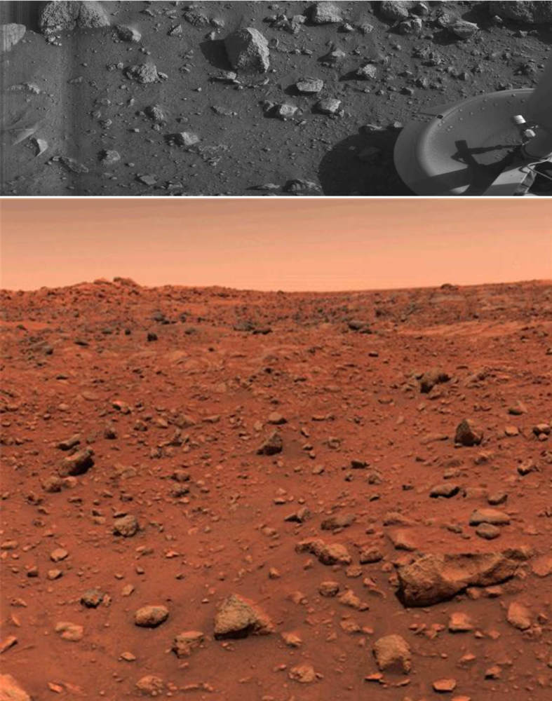 祝融号传回火星照片与45年前美国海盗号相比有什么不同