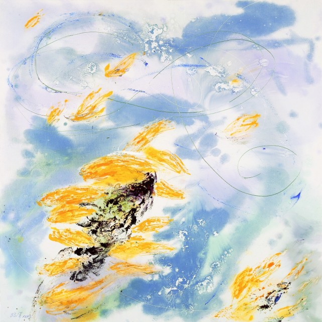 鸥洋《风》 (麻布.砂胶.油彩)  102cmx102cm 1993年