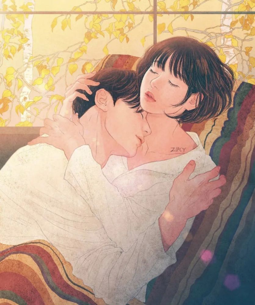 韩国艺术家zipcy插画好羡慕这对情侣画面甜爆