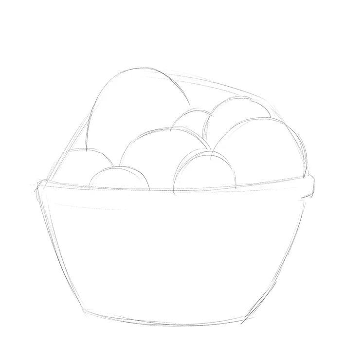 1.首先我们在一块正方形素描纸上用铅笔勾勒草图.22.