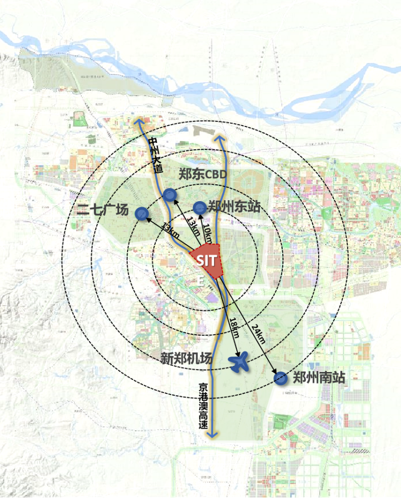 濱河國際新城位於鄭州市東南組團的城市核心位置,國家鄭州經濟技術