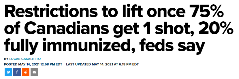 加拿大6月6日实现群体免费疫 9月将重开美加边境 腾讯新闻