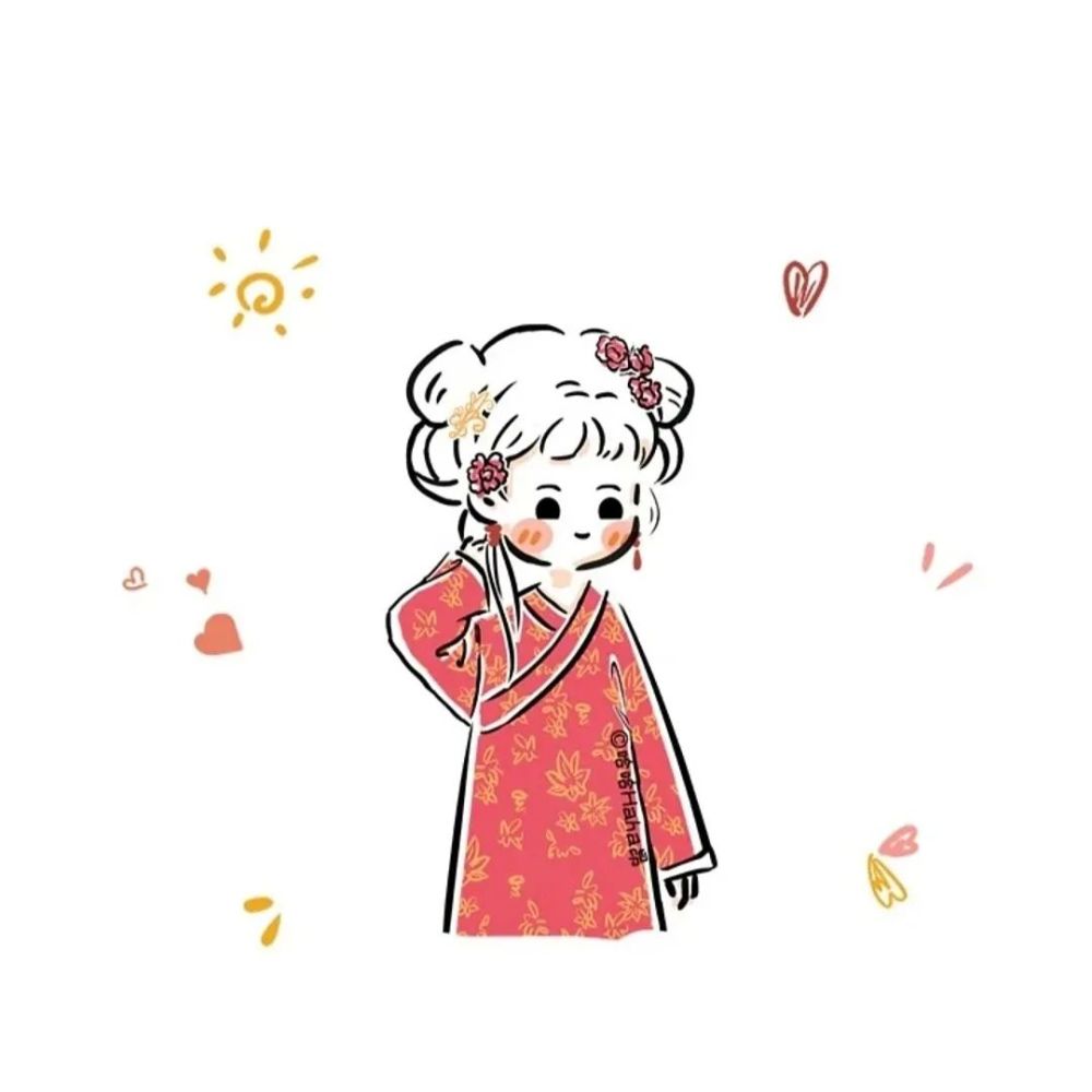 可爱的简笔画卡通多人姐妹闺蜜头像【430期】