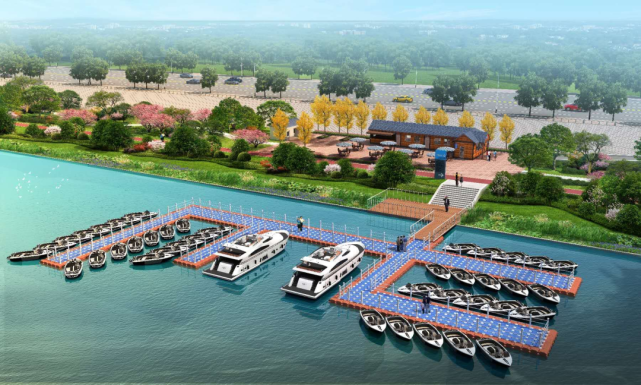 5月20日,记者在白河左岸白河大道看到,一个新的游船码头正在