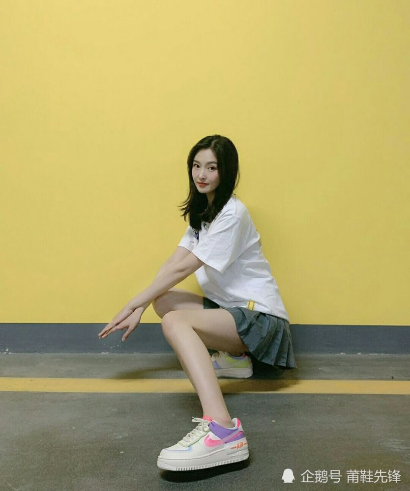 甜美清新的af1马卡龙,小姐姐上脚很有女神范!