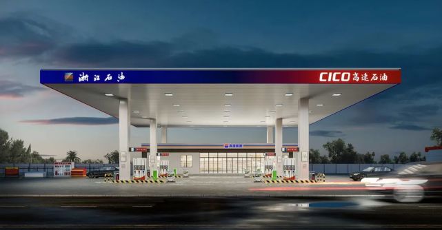 钱江通道周王庙加油站作为连接沪杭,杭浦两条高速公路的南北大通道