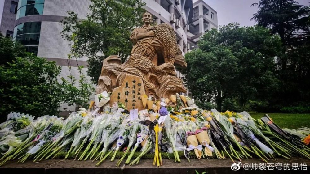 袁隆平故里群众自发冒雨缅怀