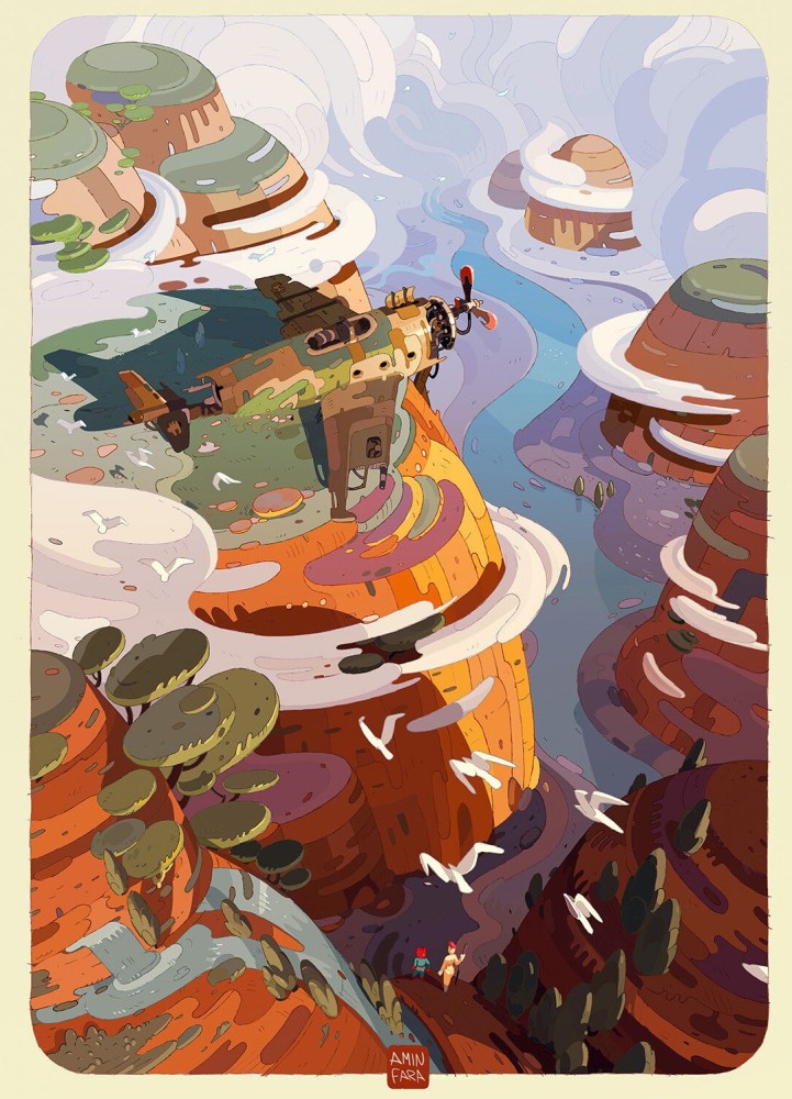 配色萌的帅极简画风故事感画面感十足的画面