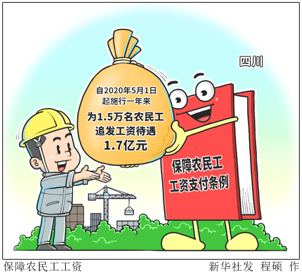 图表漫画社会保障农民工工资