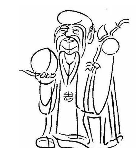 这位慈眉善目的老寿星, 是由1个四字成语和1副寿联组成, 你能看出来