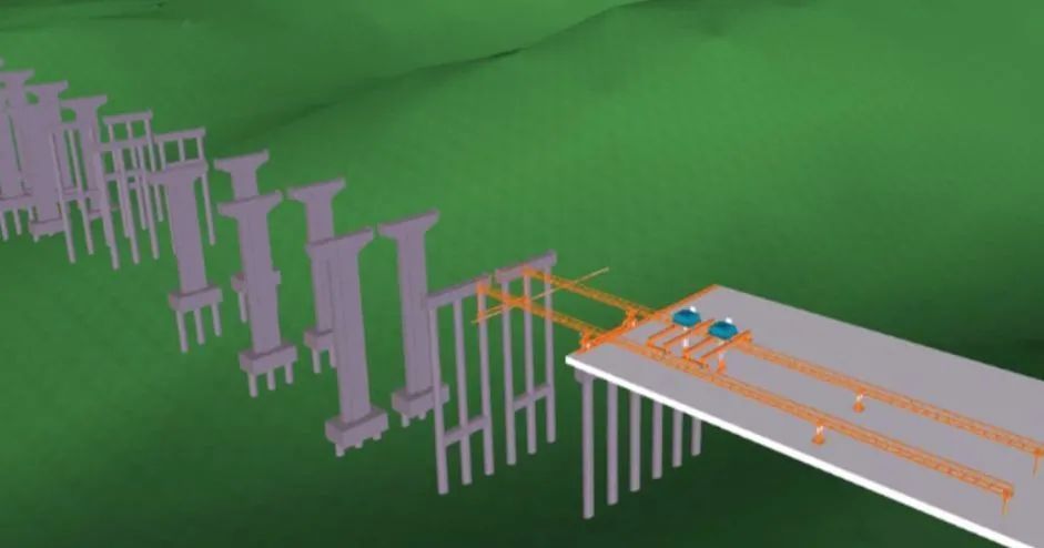 采用水下灌注混凝土施工,桥台为轻型球台村庄,桩柱式桥墩和14吨两种