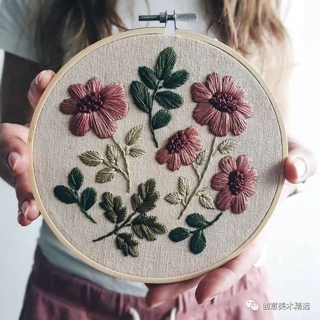 花团锦簇18张漂亮的花卉主题刺绣作品