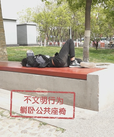 不文明行为曝光丨公共躺椅当成自家炕头您这是弄啥嘞