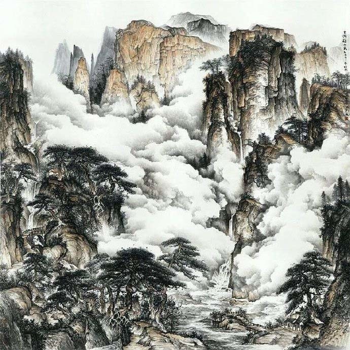 山水丰姿宋玉增山水画作品欣赏图