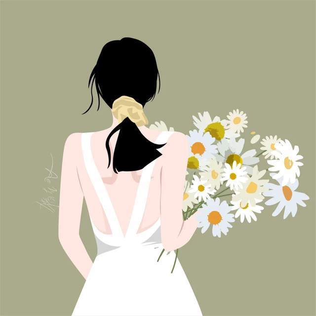 cr:猪在飞等背影,侧颜,抱花,不露脸,扁平风男女头像.