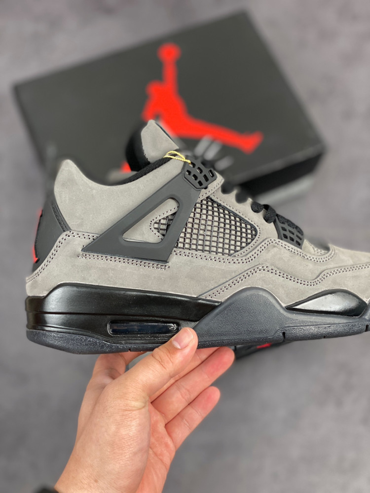 aj4代中帮复古休闲运动文化篮球鞋"深灰麂皮"