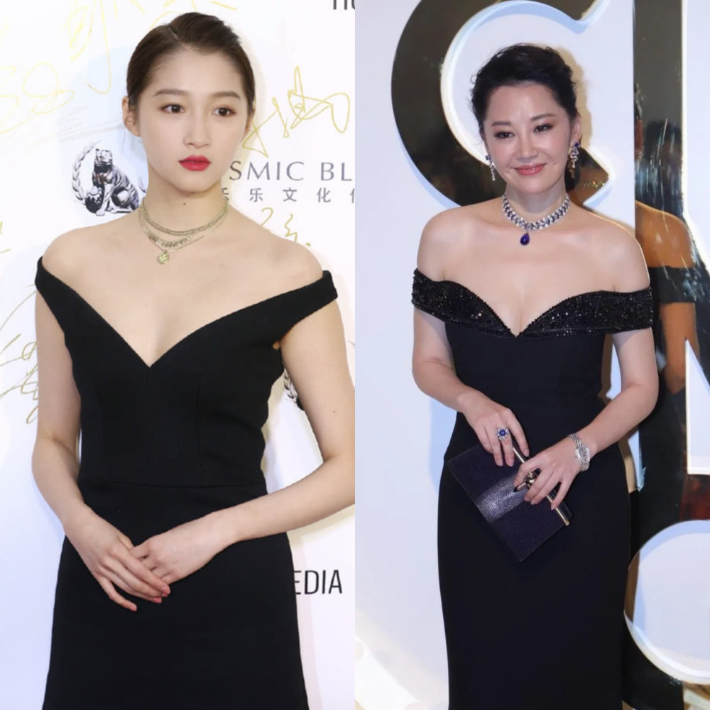 关晓彤和许晴的黑色深v造型,谁的更好看?