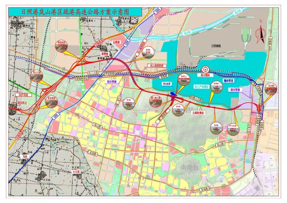 岚山疏港高速路线图图片