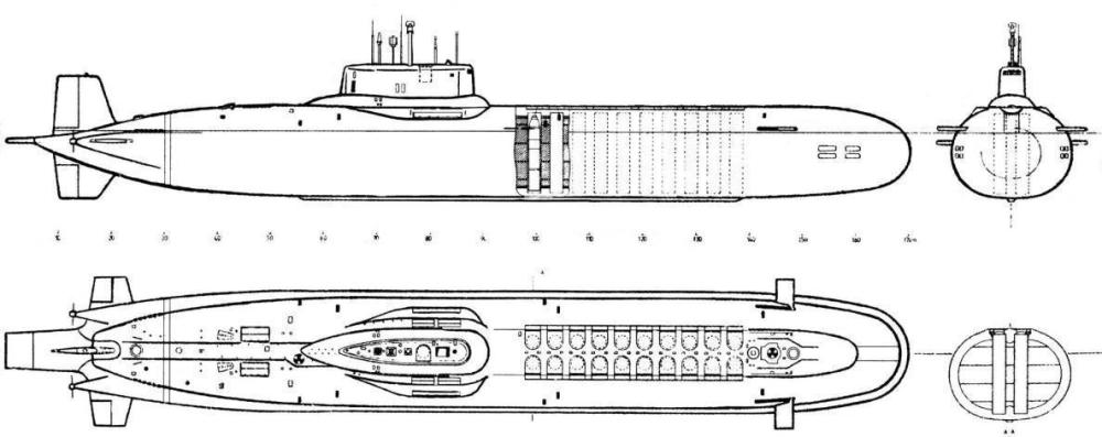 核潜艇平面图图片