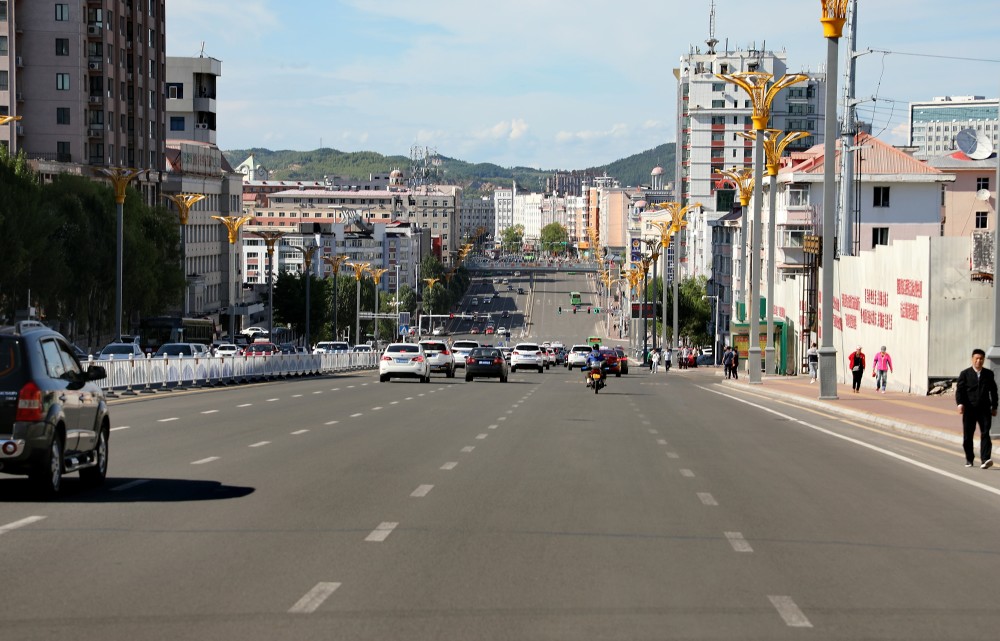黑龙江省鹤岗市街景.