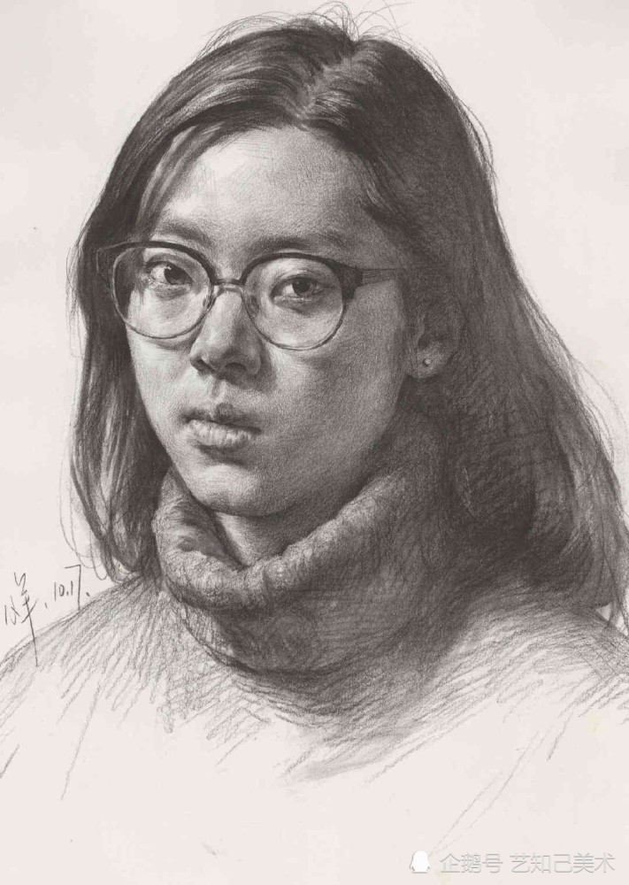 素描头像女青年原来是这样画的你是不是还在傻傻的画调子