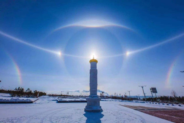 日本太阳光柱图片