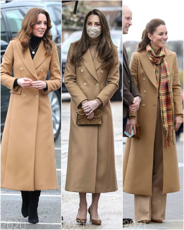 39岁凯特王妃大气亮相,抬头纹"奇迹"消失太减龄,罕见穿大衣不系扣