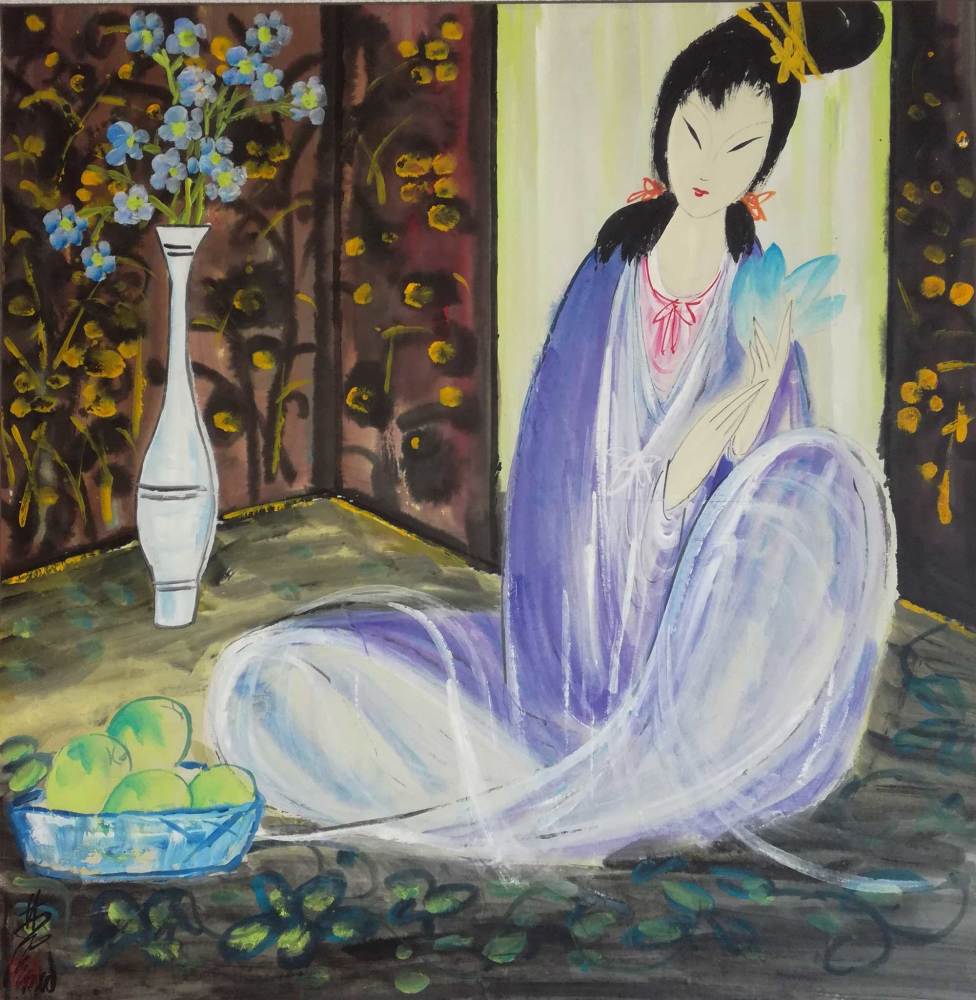 细眉凤眼,樱桃小口,杨柳细腰,林风眠的仕女图有多别具一格?_腾讯新闻