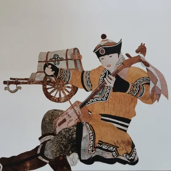 李艳红毫无保留地将制作手艺传授给喜爱白狼林俗树皮画的人,先后在