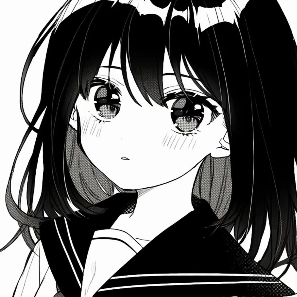 黑白漫画风女生头像:且看故人离去难问归期,从此形单影只颠沛流离