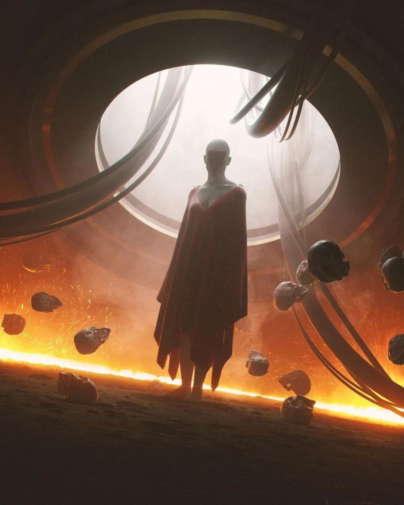 画师stuz0r笔下的67676767艺术绘兼具神明与科幻的巨物压迫感