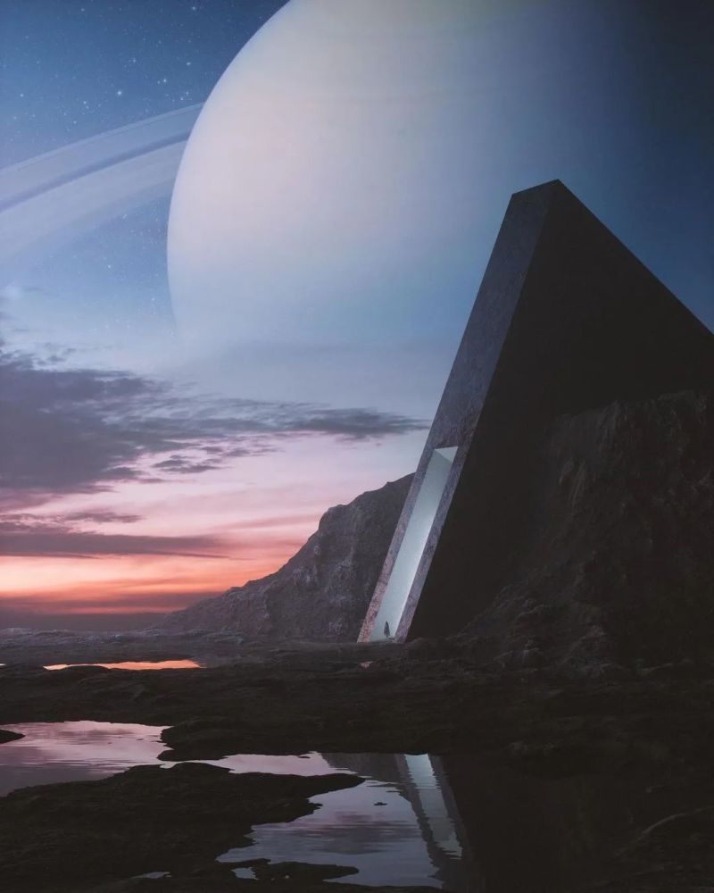 画师stuz0r笔下的67676767艺术绘兼具神明与科幻的巨物压迫感