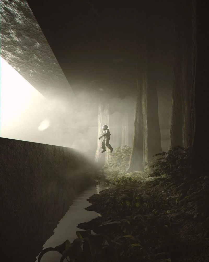 画师stuz0r笔下的67676767艺术绘兼具神明与科幻的巨物压迫感