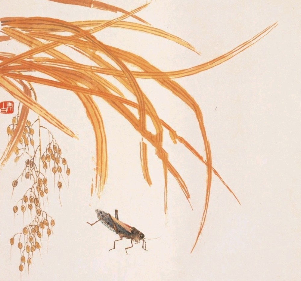 齐白石先生绘稻香图作品欣赏