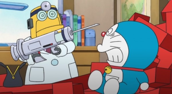 根据故事的设定,在未来世界在,定期检查/医生就连哆啦a梦看到愤怒的大