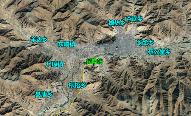 貢嘎站.位於山南市貢嘎縣扎青居民委員會附近.