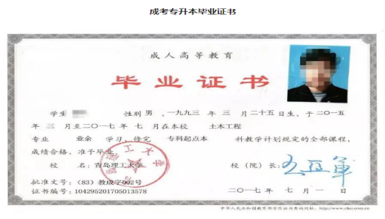 从毕业证看各种专升本的区别