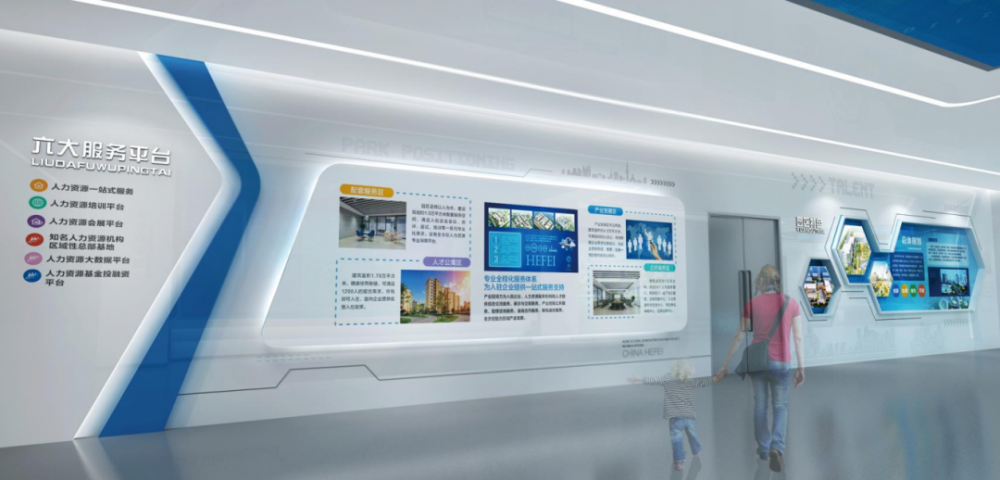 公共服务区,配套服务区,人才公寓区四大功能区,打造六大平台,从信息