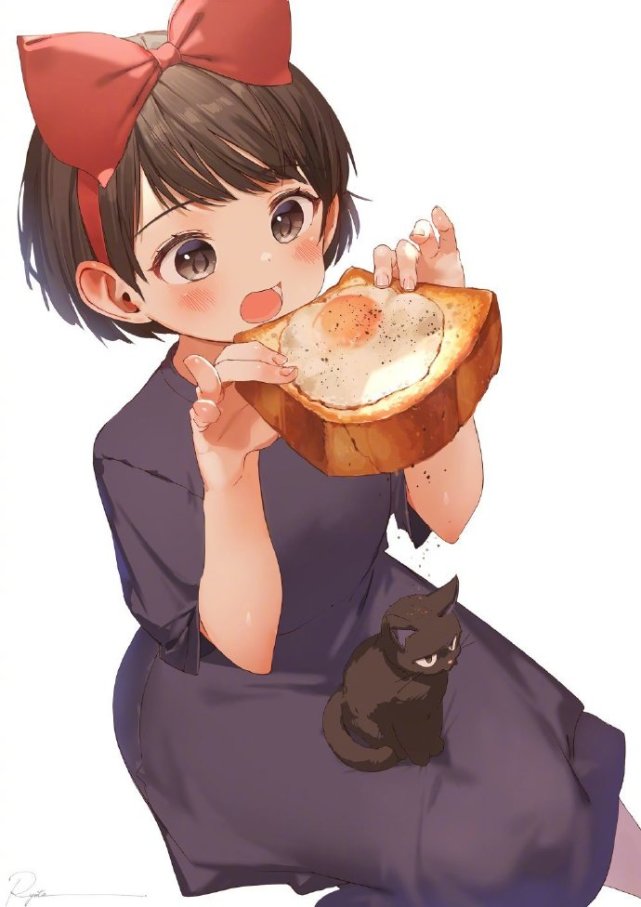 画师笔下圆圆脸的吃货小姐姐们好可爱,感觉一天都被治愈了