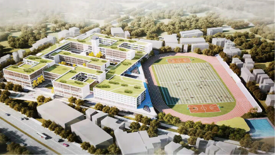 平湖这所学校改扩建工程主体封顶啦