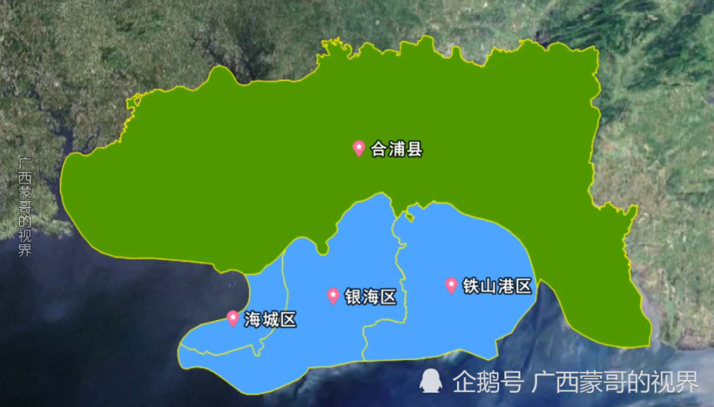 廣西北海市面積不到百色的十分之一卻擁有廣西最大的海島