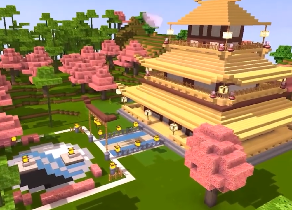 迷你世界实用古风宫殿设计搭建起来很简单很有高大上的感觉