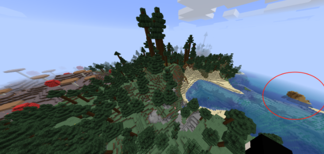 我的世界内地蘑菇岛在本期的种子面前就是个小欻欻