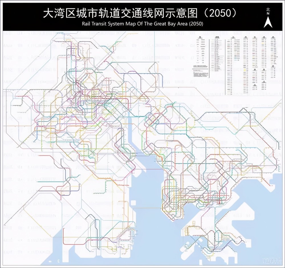 大湾区地铁网络远期规划图
