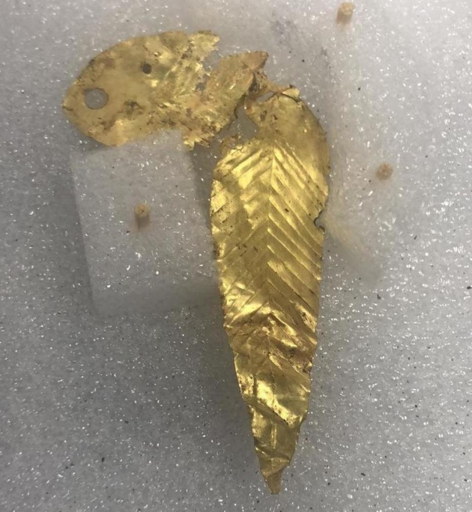 三星堆8号坑发现金箔超160件金树叶或悬挂于青铜树上